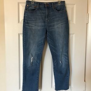 MADEWELL High Rise Slim Crop Boyjean! Fits 28